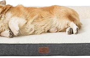 Bedsure Memory Foam Dog Bed for Medium Dogs - Orthopedic Egg&Memory Foam Dog Sofa Bed with Soft Sherpa Surface, Bolster Pet Couch with Removable Washable Cover,Waterproof Layer...