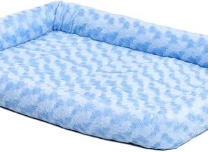 MidWest Homes for Pets Bolster Pet Bed, 18L-Inch Blue Bed w/ Comfortable Bolster | "Toy" Dog Breeds & Fits an 18-Inch Dog Crate | Easy Maintenance Machine Wash & Dry | 1-Year...