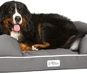 PetFusion Ultimate Dog Bed, Orthopedic Memory Foam, Multiple Sizes and Colors, Medium Firmness Pillow, Waterproof Liner, YKK Zippers, Breathable 35% Cotton Cover