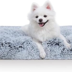 Vonabem Small Dog Bed Crate Pad Puppy Bed 24 inch, Washable Fluffy Plush Pet Beds, Anti-Slip Dog Crate Bed for Small Dogs and Cats,Dog Mats for Sleeping and Anti Anxiety, Kennel...