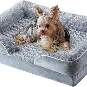 WNPETHOME Dog Beds for Medium Dogs, Washable Dog Bed, Bolster Dog Sofa Bed with Waterproof Lining & Non-Skid Bottom, Orthopedic Egg Foam Dog Couch for Pet Sleeping, Pet Bed for...