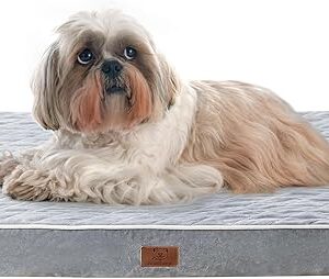 WNPETHOME Orthopedic Dog Beds for Small Dogs, Waterproof Dog Bed Small Size Dog with Removable Washable Cover & Anti-Slip Bottom, Multi-Needle Quilting Puppy Bed for Small Dogs